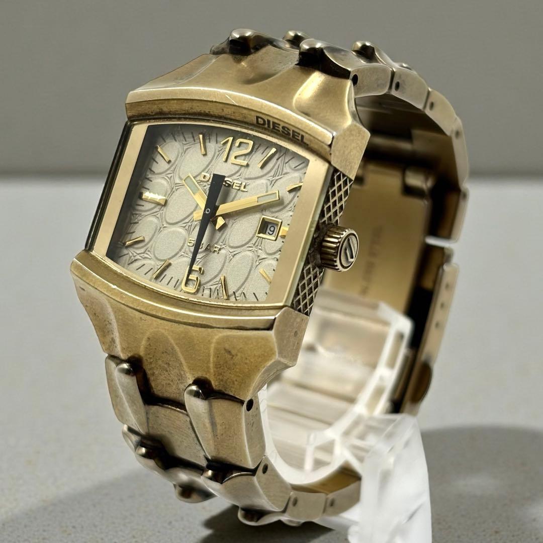 時計 archive 00s y2k diesel watch gold square