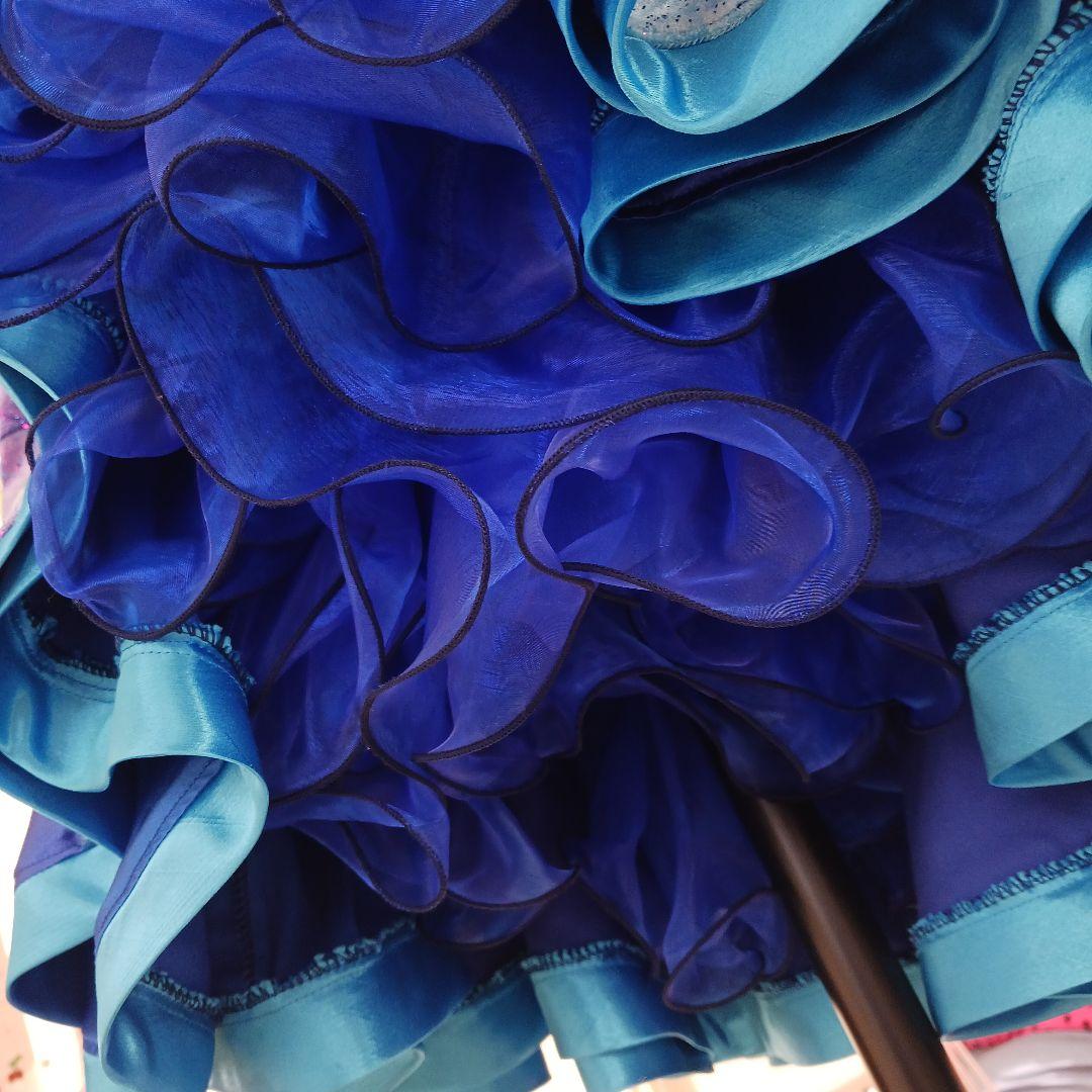 社交ダンス用ラテンドレス 青紫 グラデーション