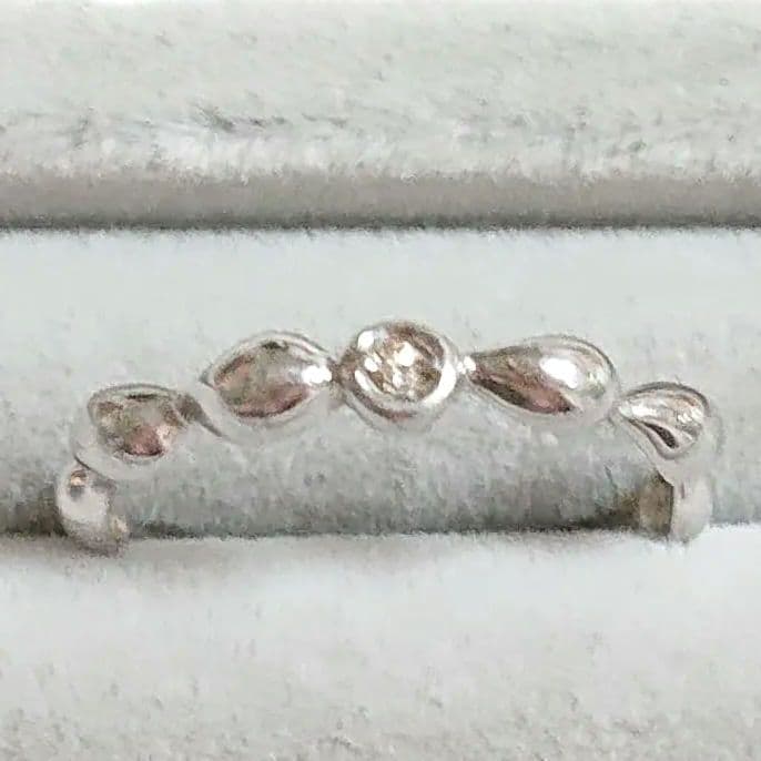 k10 ホワイトゴールド ダイヤモンド フリル デザイン 6号 リング 10金