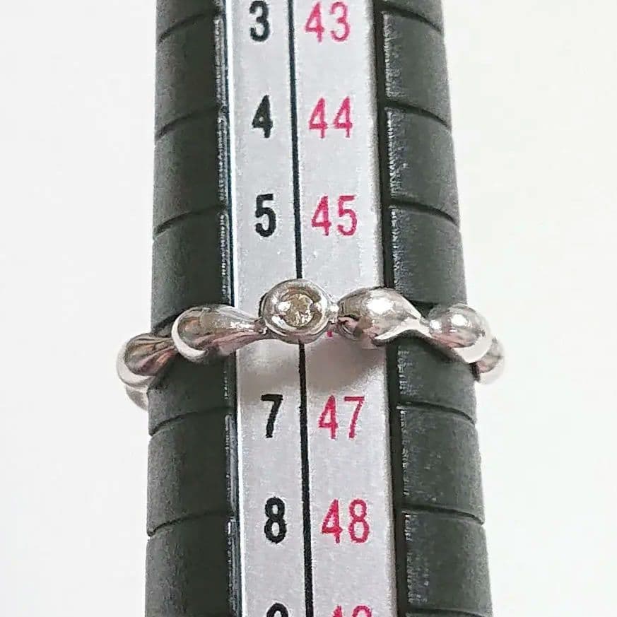 k10 ホワイトゴールド ダイヤモンド フリル デザイン 6号 リング 10金