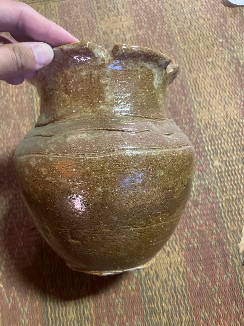 壺　骨董品　備前焼？　窯印あり