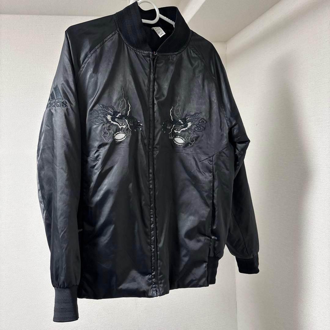 adidas スカジャン 日本刺繍 黒　日本限定
