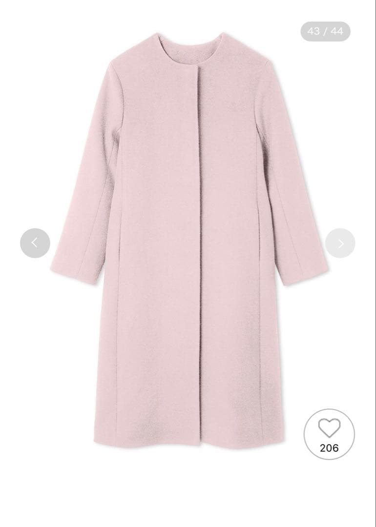 【25年完売品★新品タグ付き】CELFORD カシミヤ混ノーカラーコート38