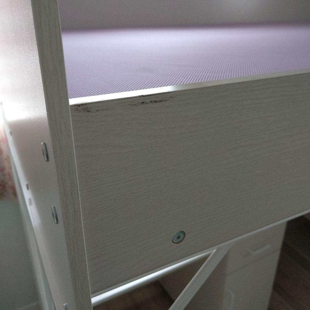 ニトリ ロフトベッド デニッシュH 机 ハンガーラック付き