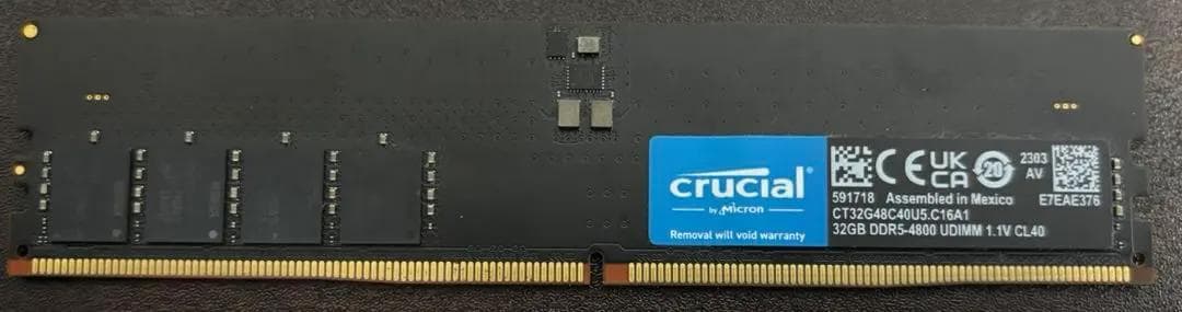 crucial 32GB DDR5 4800MHz 1枚