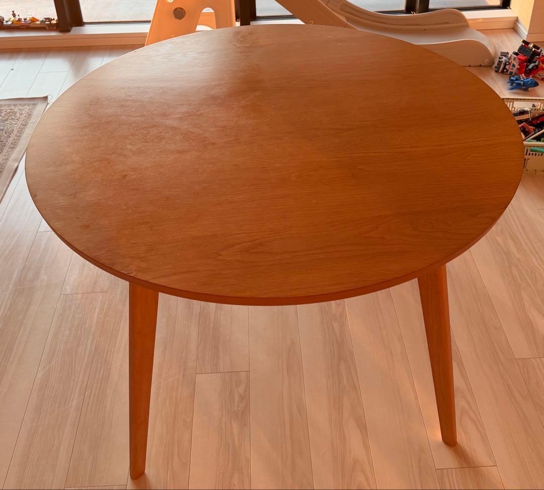 (美品)円形木製ダイニングテーブル