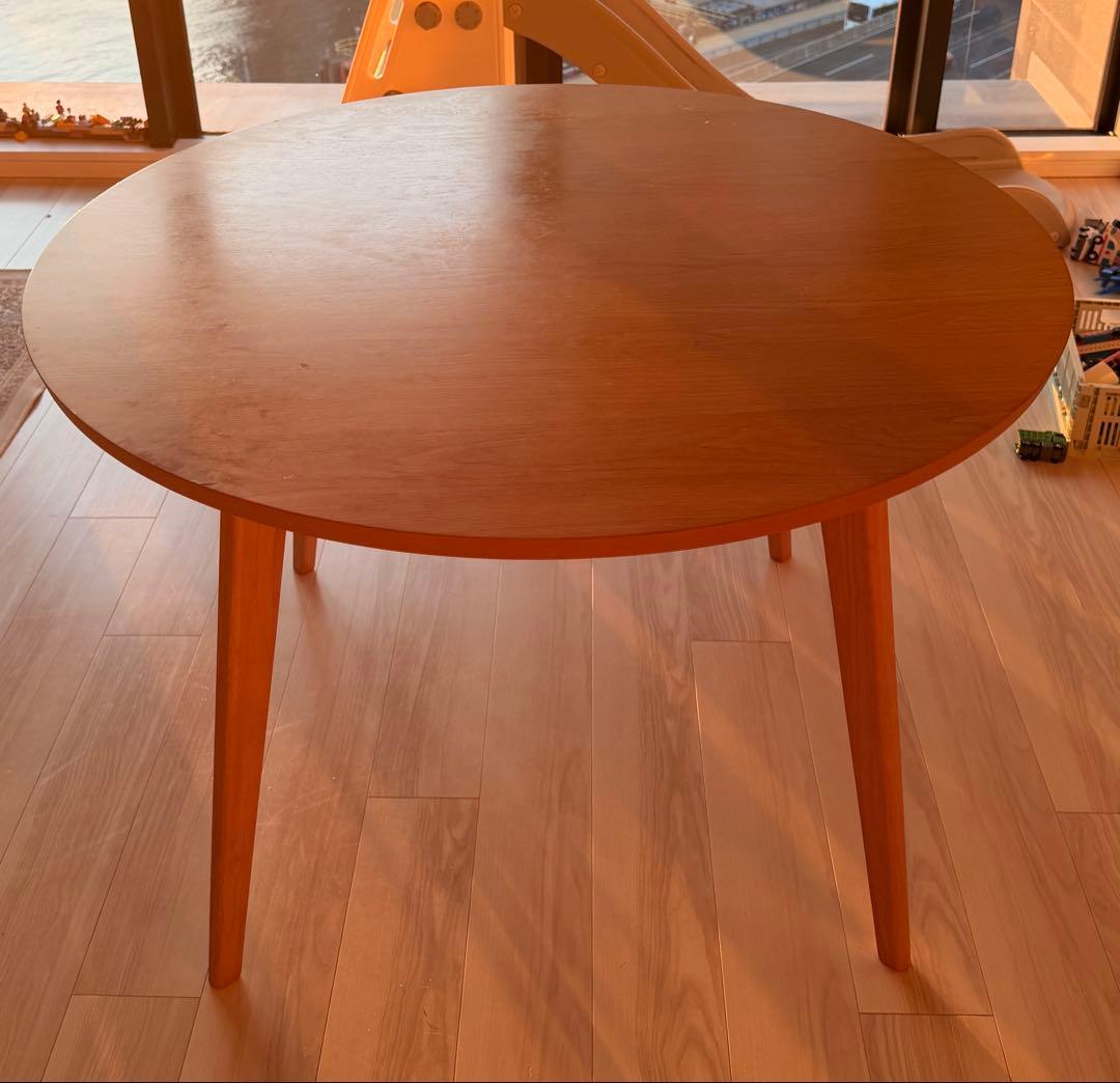 (美品)円形木製ダイニングテーブル