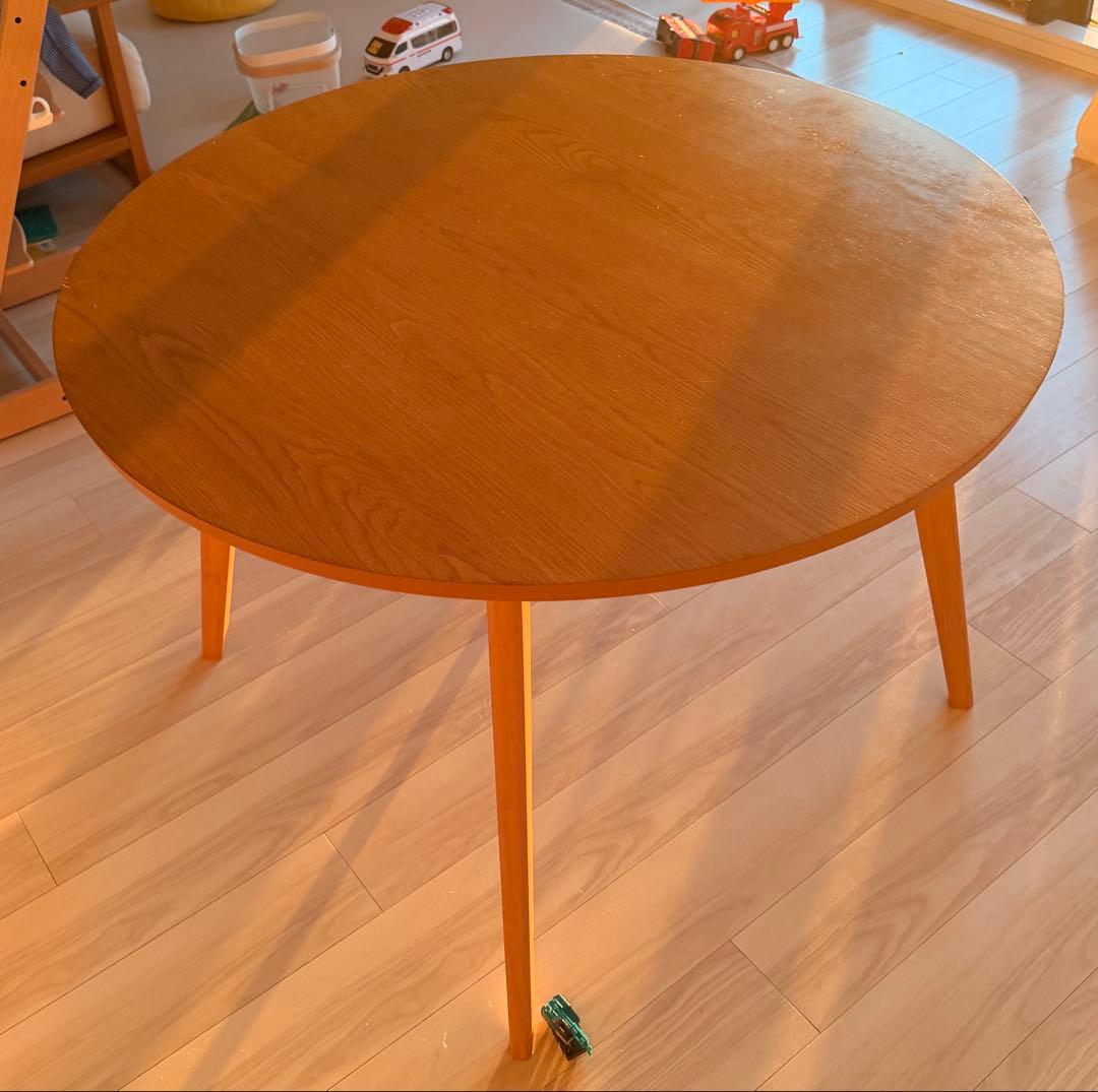 (美品)円形木製ダイニングテーブル
