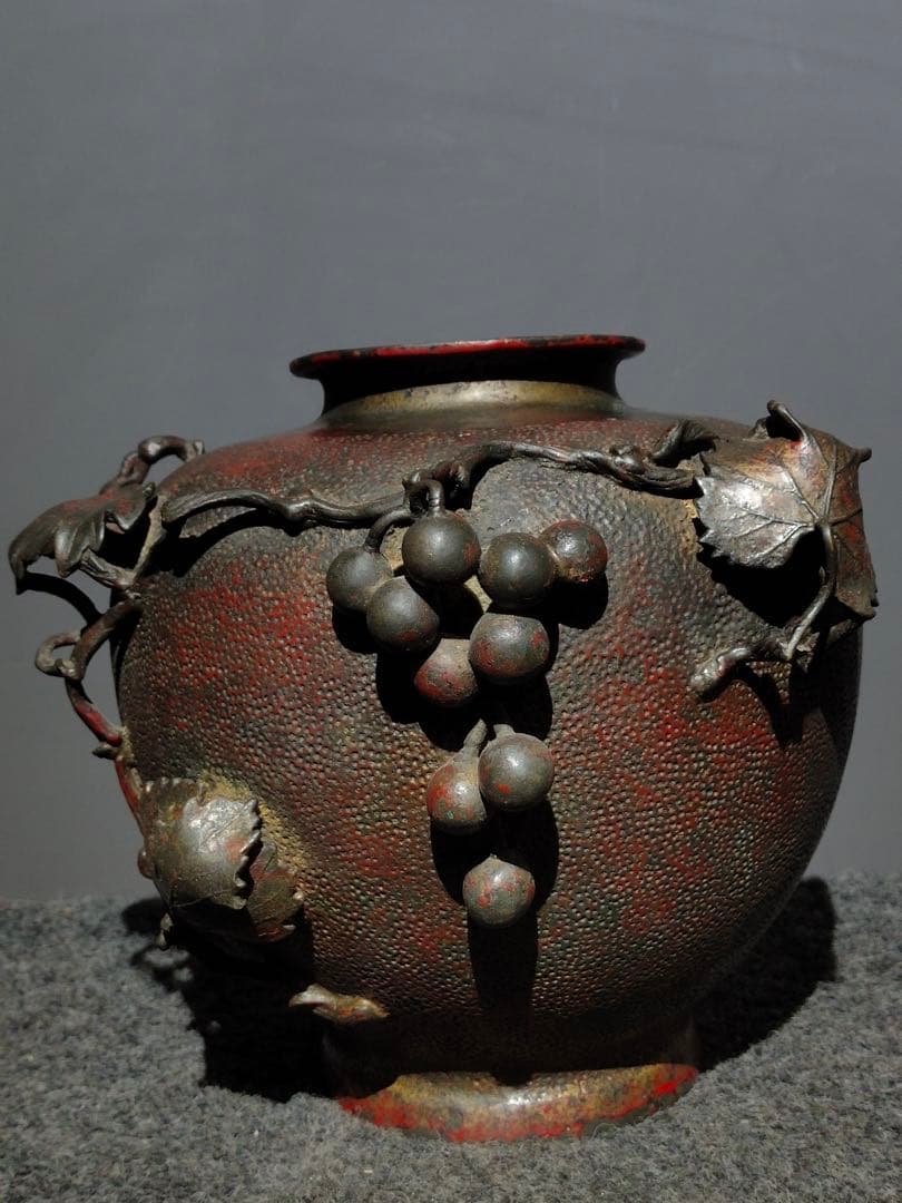 銅製　葡萄罐　花瓶　置物　コレクション