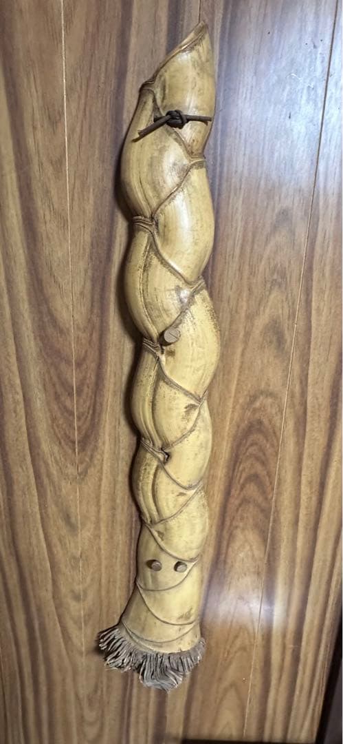 短冊掛け　亀甲竹製　赤富士短冊付き　茶道具