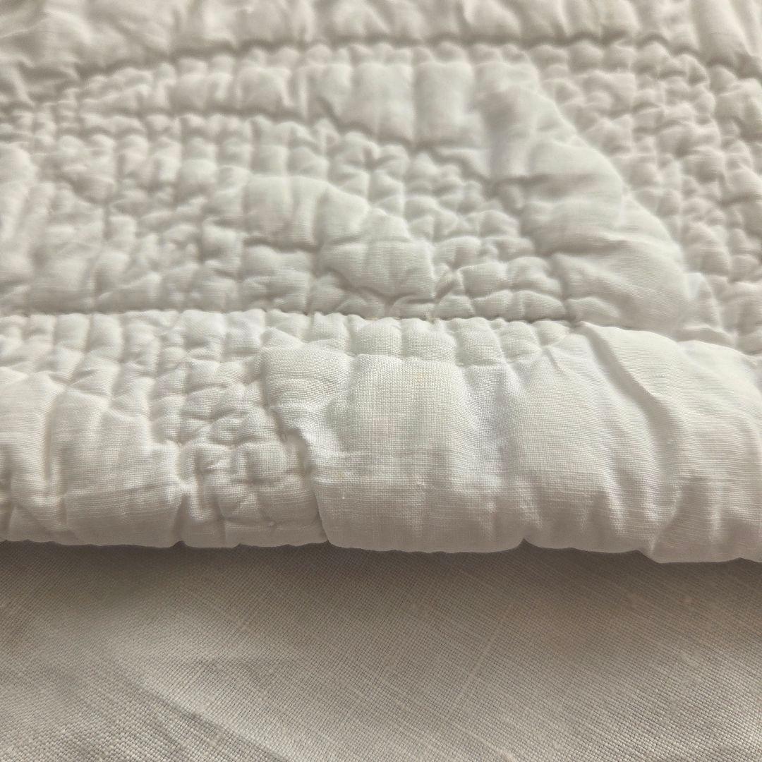 フランスアンティーク　クッションカバー　ホワイトキルト
