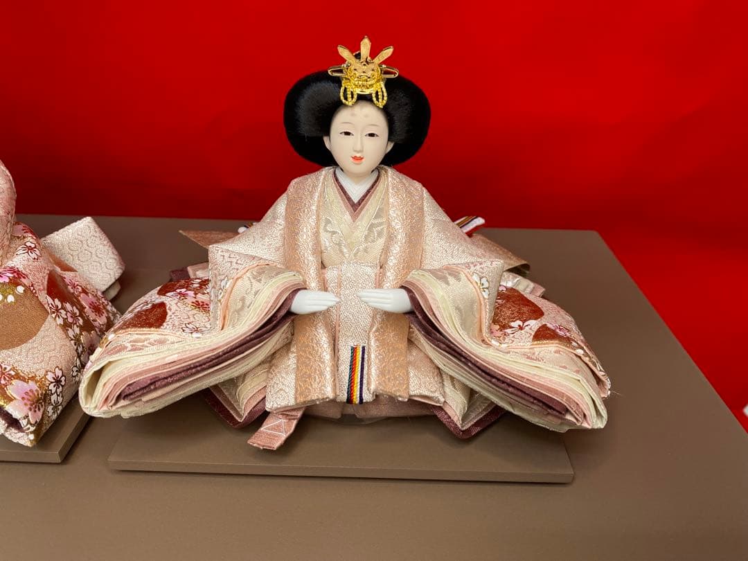 雛人形　会津塗り収納セット・人形工房　道翠・間口約５５×奥行約３５×高さ約４９㎝