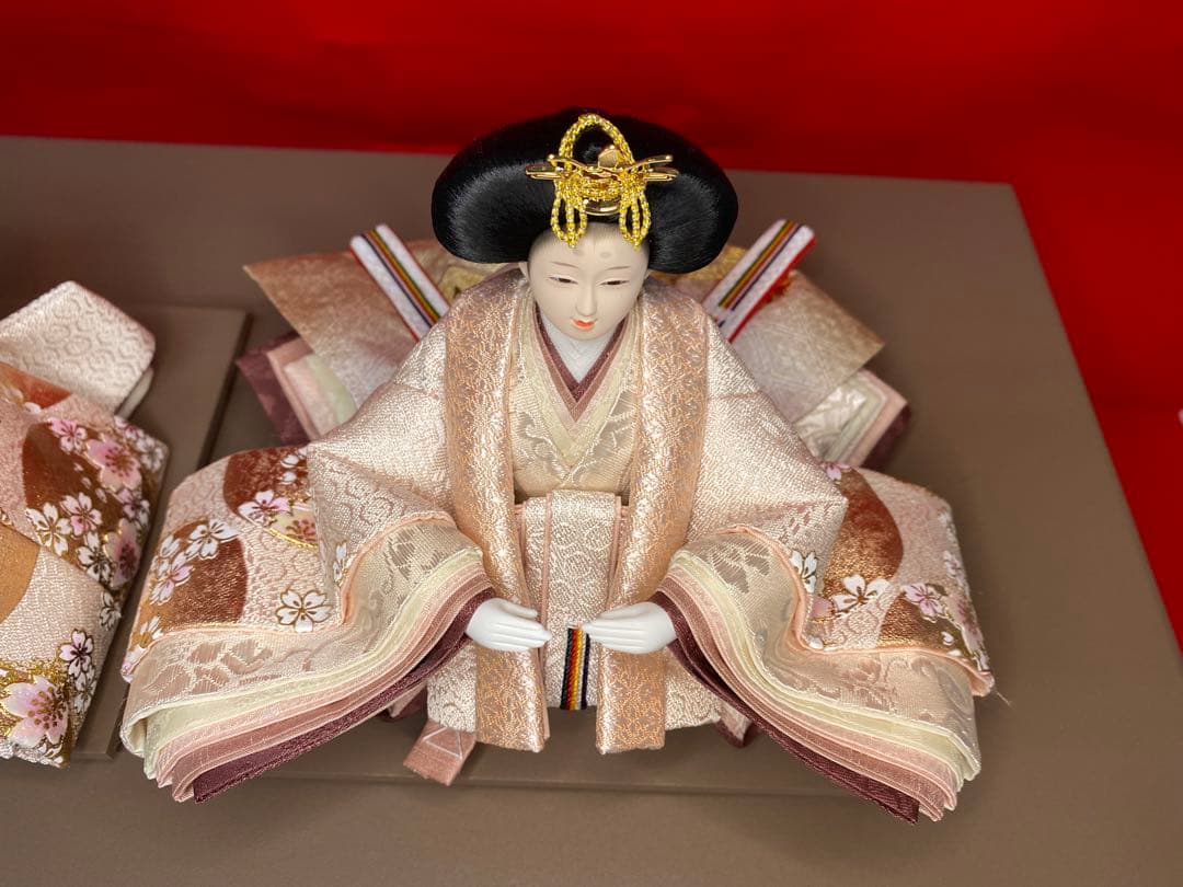 雛人形　会津塗り収納セット・人形工房　道翠・間口約５５×奥行約３５×高さ約４９㎝