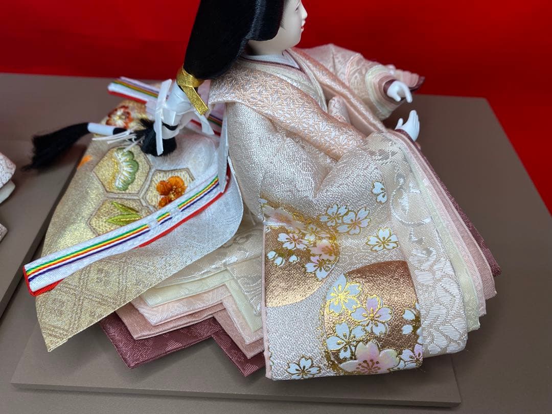 雛人形　会津塗り収納セット・人形工房　道翠・間口約５５×奥行約３５×高さ約４９㎝