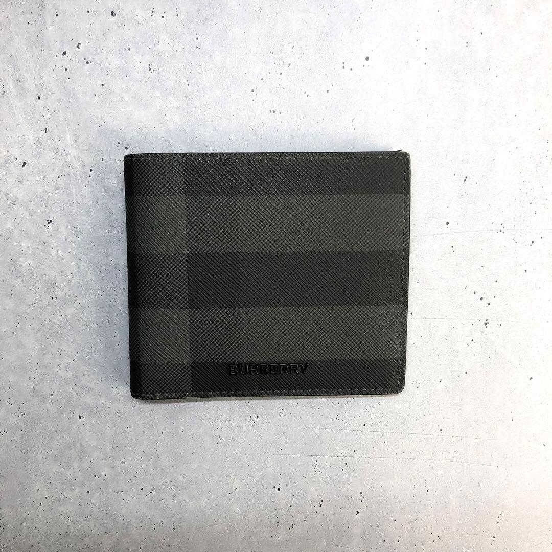 ✨️現行✨️ バーバリー チェック バイフォールド ウォレット 二つ折り財布 グレー