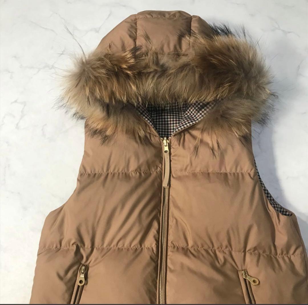 BLUE LABEL CRESTBRIDGEカナダダウンリバーシブルファーベスト