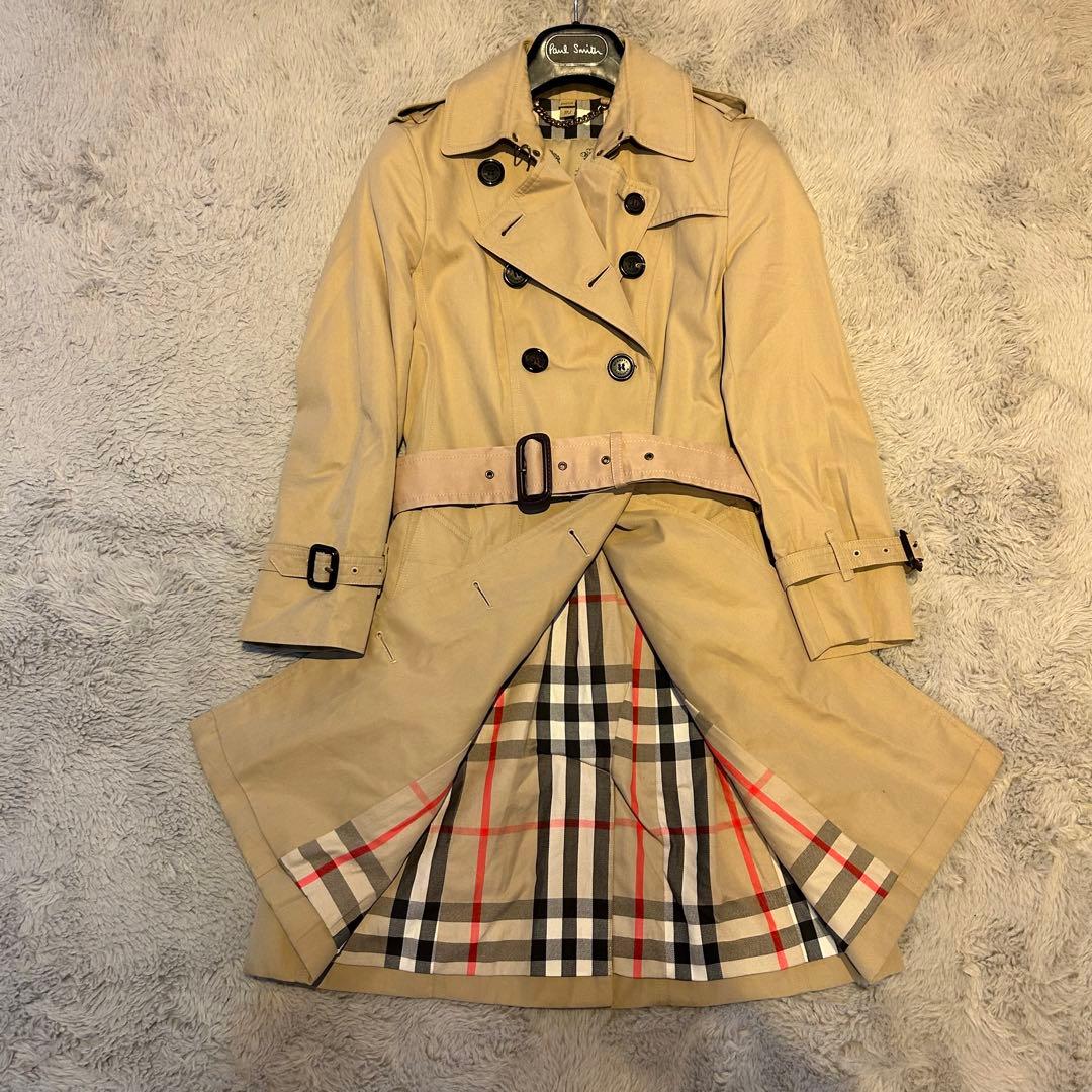 美品　バーバリー　トレンチコート　サンドリンガム　ロング　ハニーベージュ
