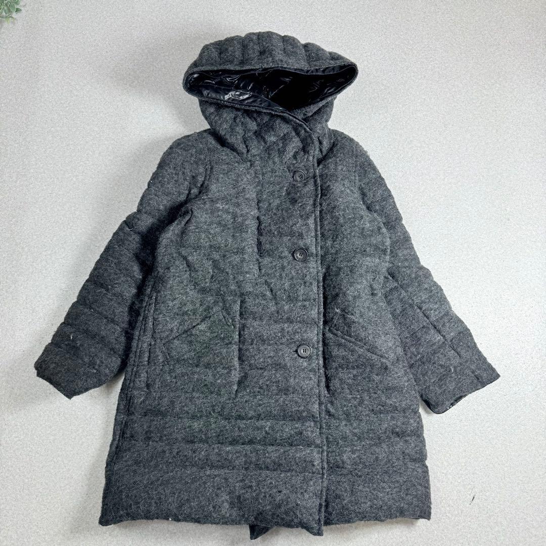 極軽⭐︎高級⭐︎リバーシブル⭐︎ブラック　ダウンコート　ウール　モヘヤ　LL