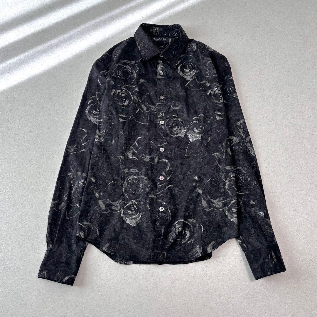 トップス TORNADO MART glossy rose print shirt M