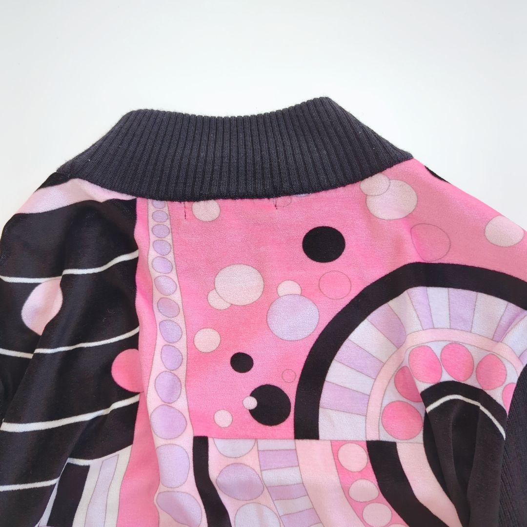 【美品】 レオナール ニット切替ベロアワンピース フラワーバスケット 42 XL