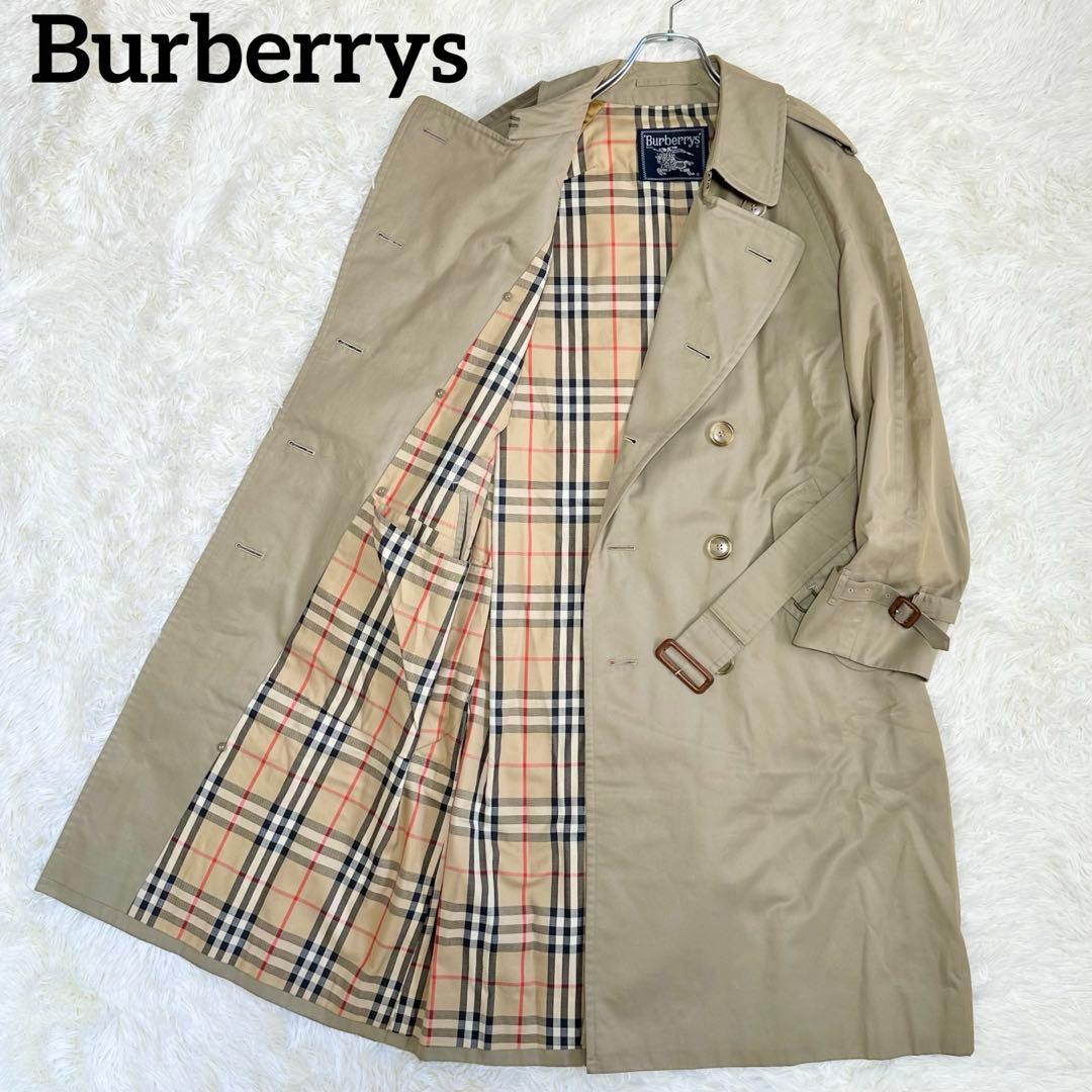 バーバリーズ トレンチコート カーキ ノバチェック ヴィンテージ メンズ L相当