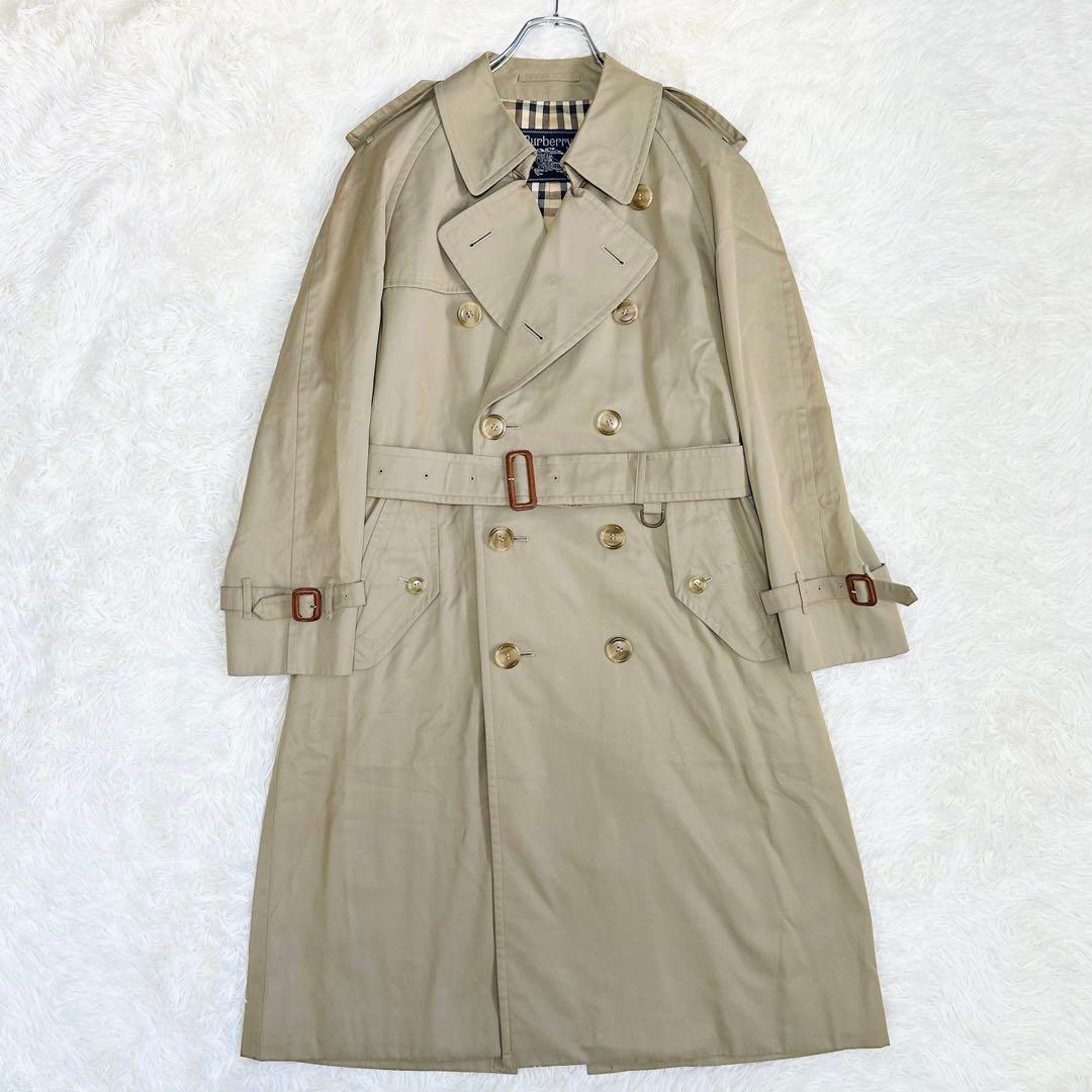 バーバリーズ トレンチコート カーキ ノバチェック ヴィンテージ メンズ L相当