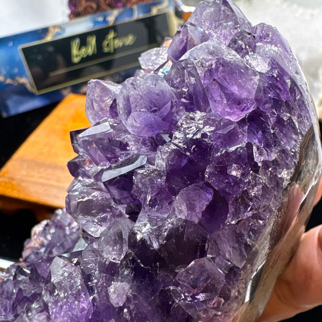 ウルグアイ産アメジストクラスター♡天使の指紋付き♡No.1491
