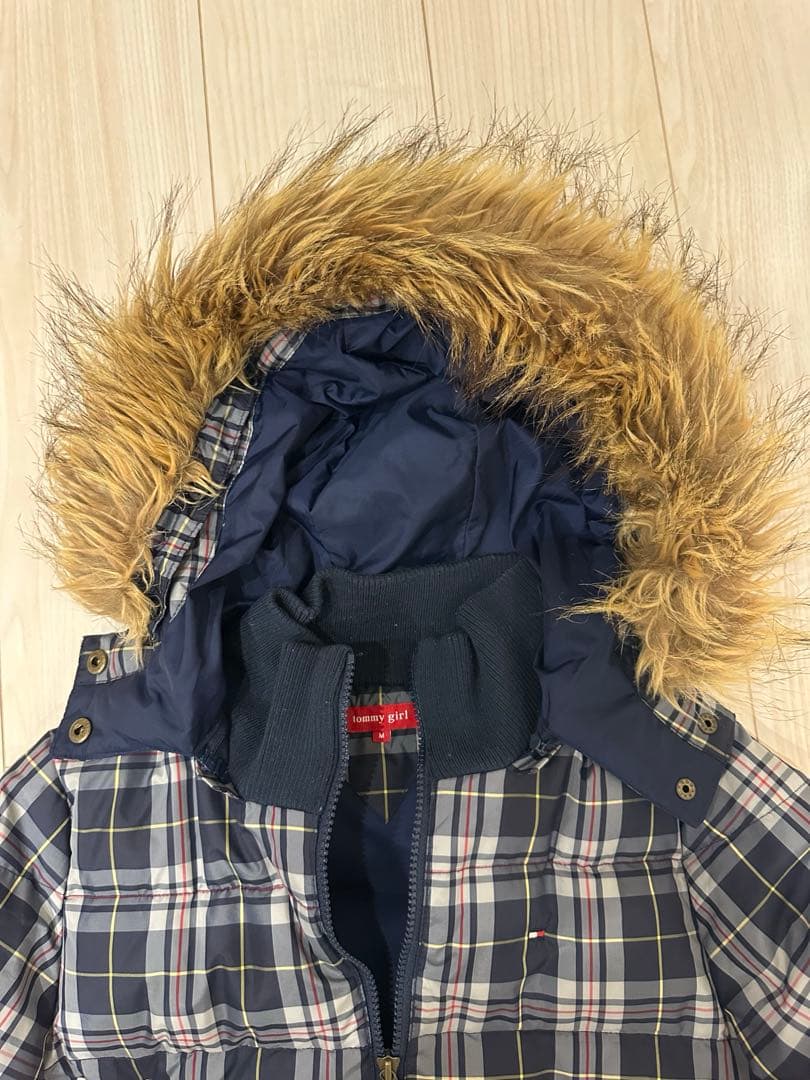 貴重！ ボリュームファー　チェック　ダウン　Mサイズ