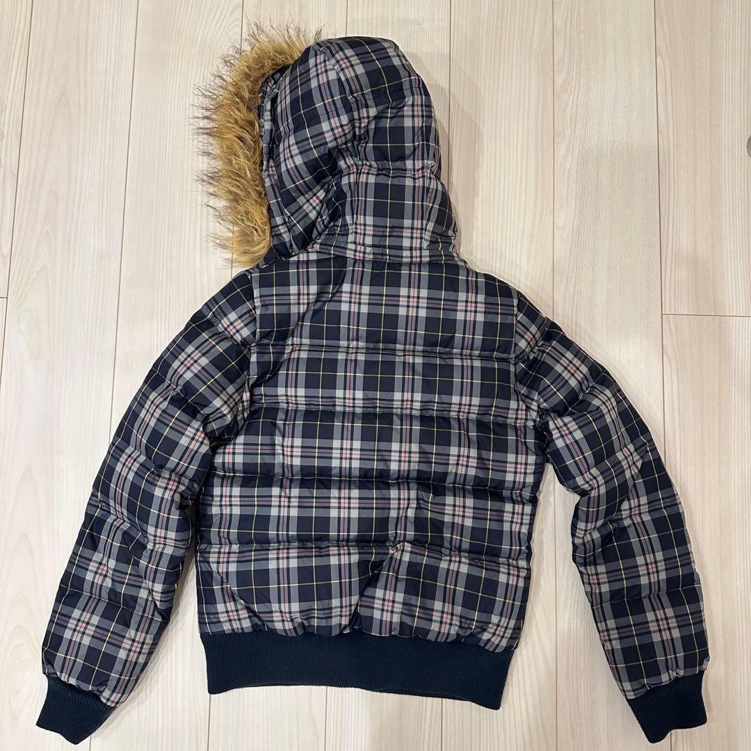 貴重！ ボリュームファー　チェック　ダウン　Mサイズ