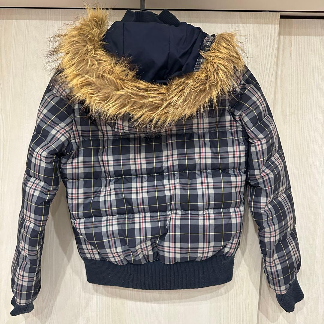 貴重！ ボリュームファー　チェック　ダウン　Mサイズ