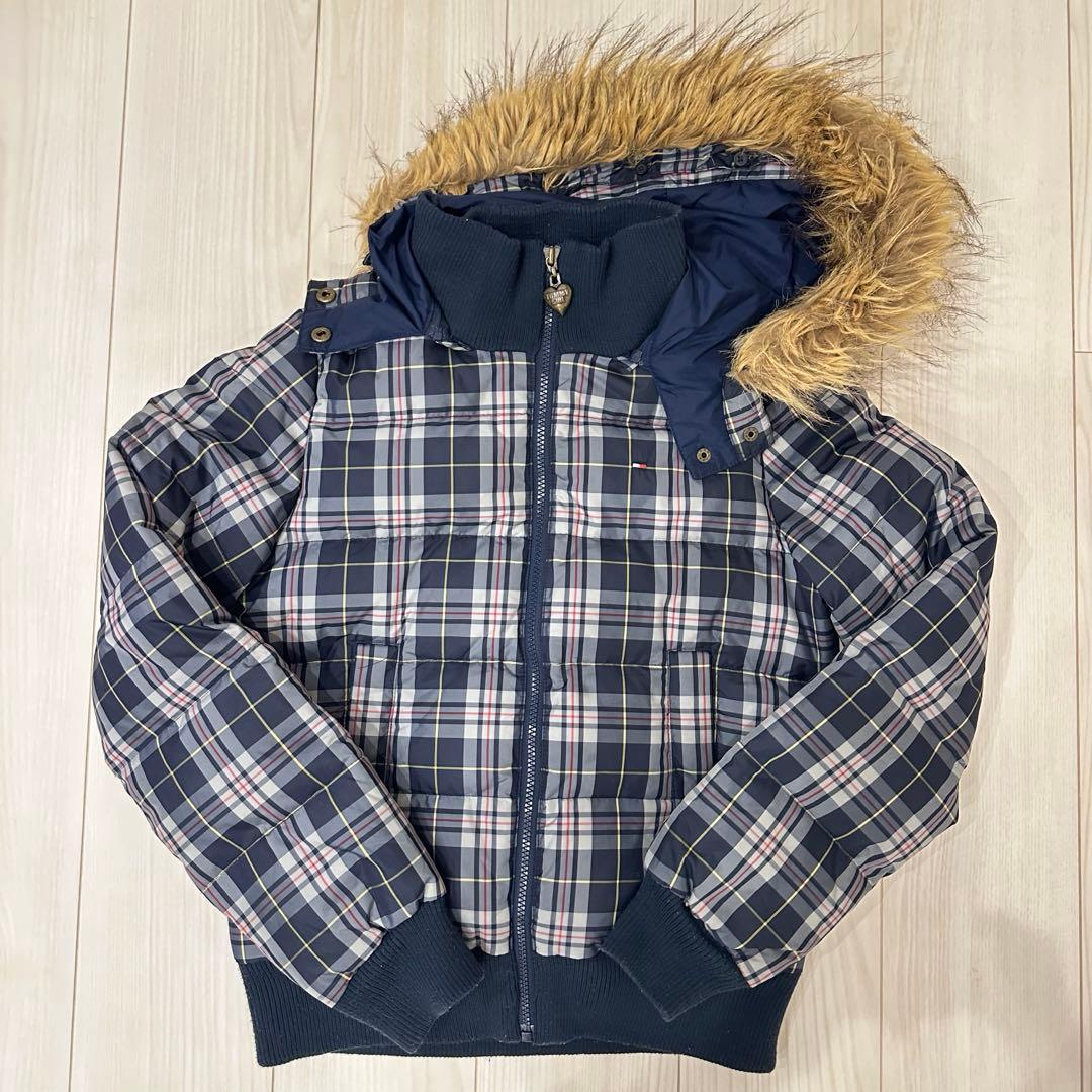 貴重！ ボリュームファー　チェック　ダウン　Mサイズ