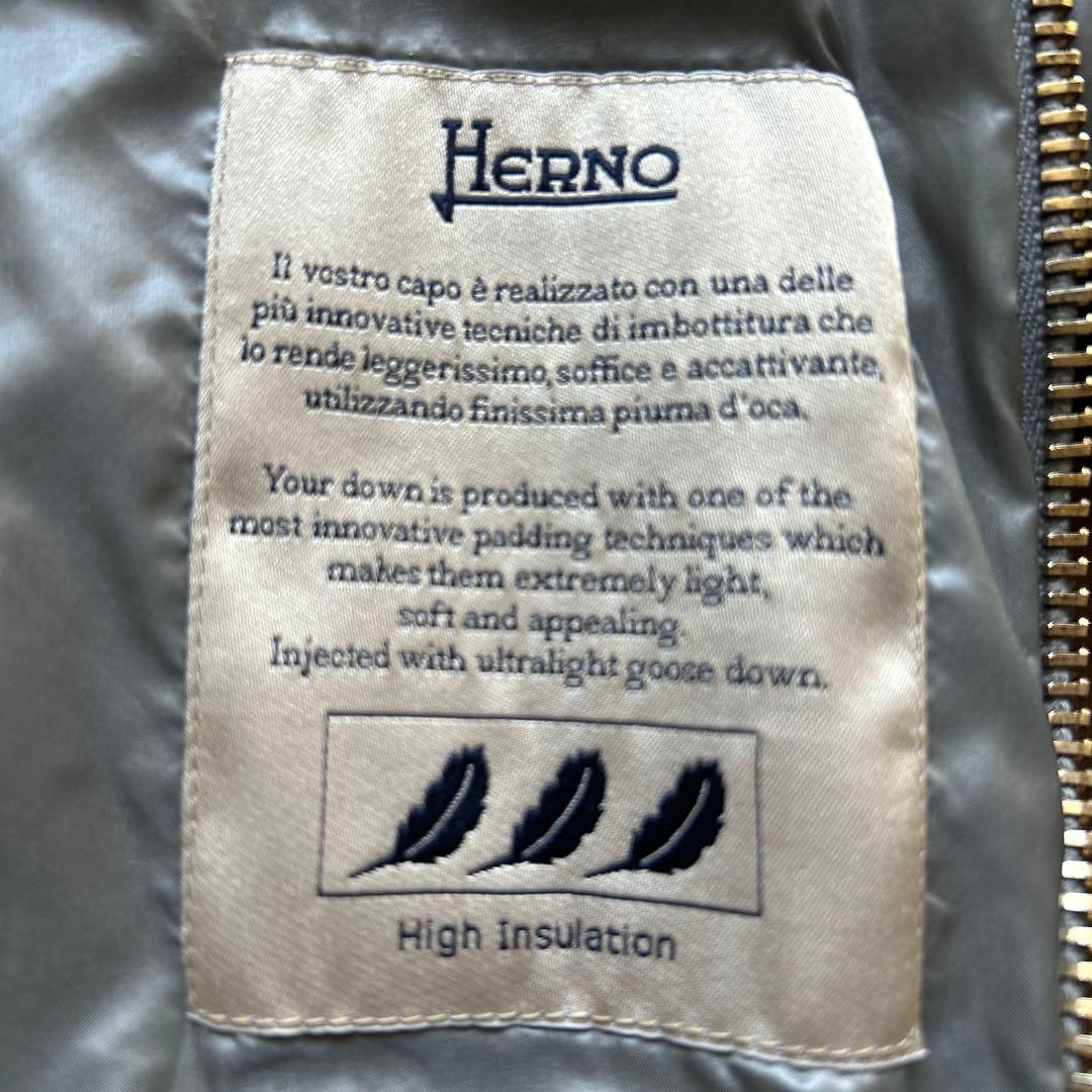 みHERNO ヘルノ エリサ ダウン コート グレー 40 ファー