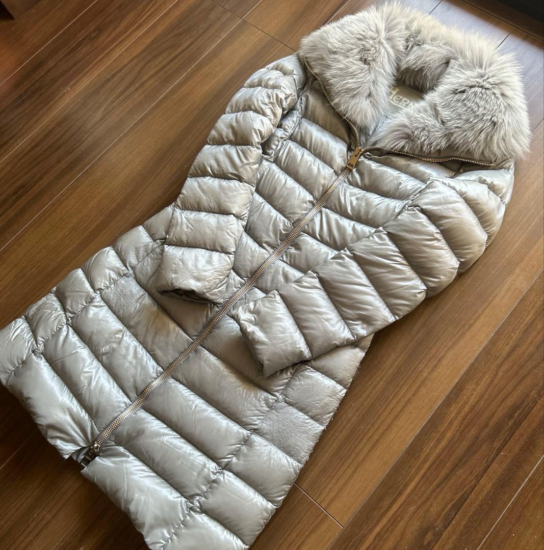 みHERNO ヘルノ エリサ ダウン コート グレー 40 ファー