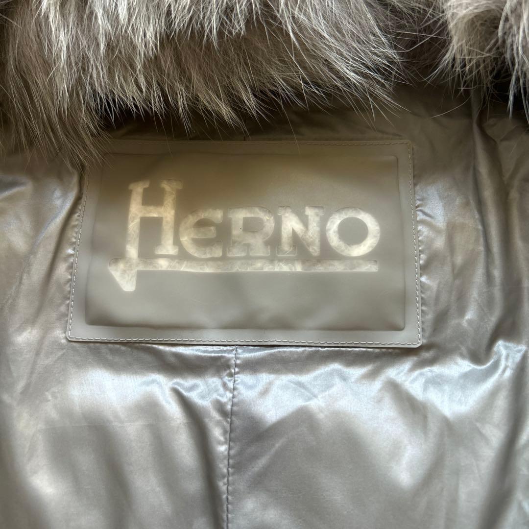 みHERNO ヘルノ エリサ ダウン コート グレー 40 ファー