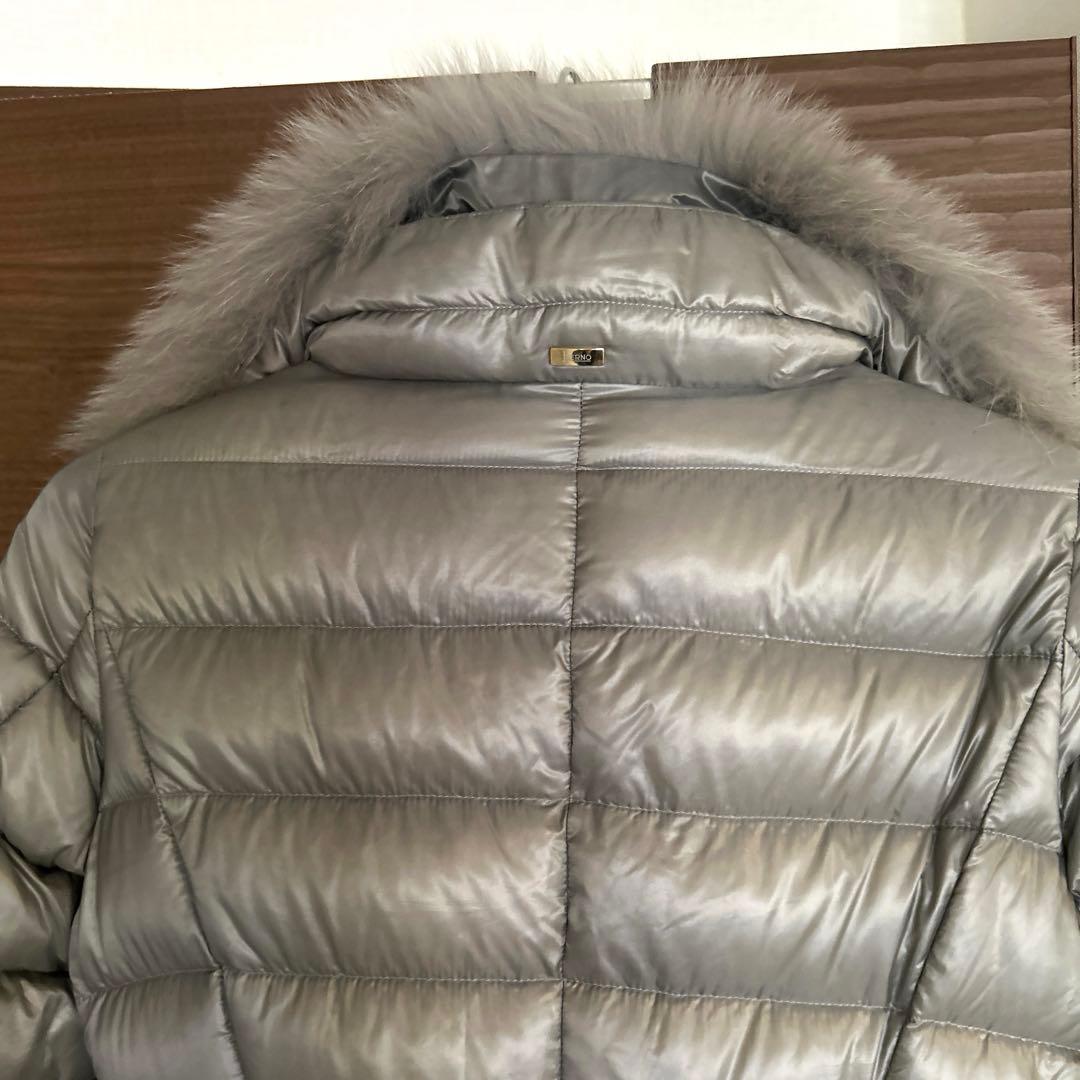 みHERNO ヘルノ エリサ ダウン コート グレー 40 ファー