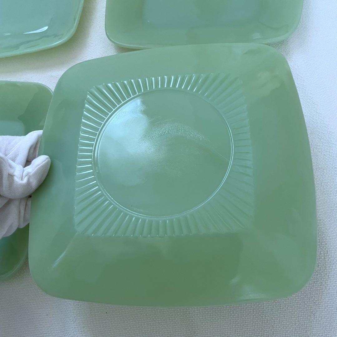 Fire-King  ファイヤーキング　ジェダイ　チャーム　21cmプレート4枚