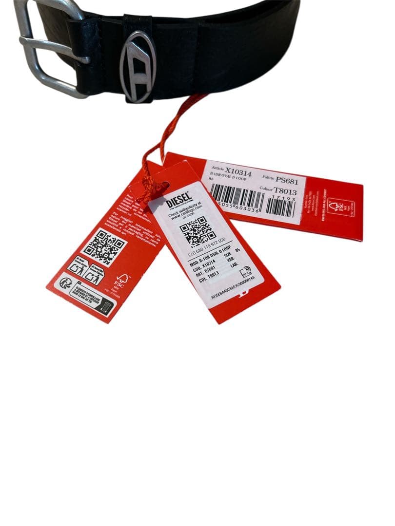 【新品未使用】DIESEL ブラックレザーベルト