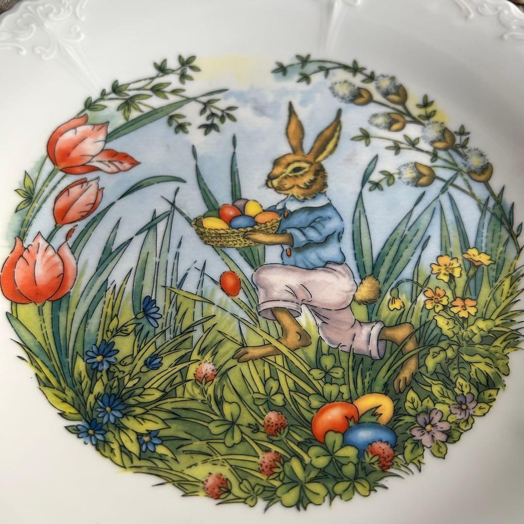 HUTSCHENREUTHER ドイツが彩るイースターバニーと花の祝福プレート