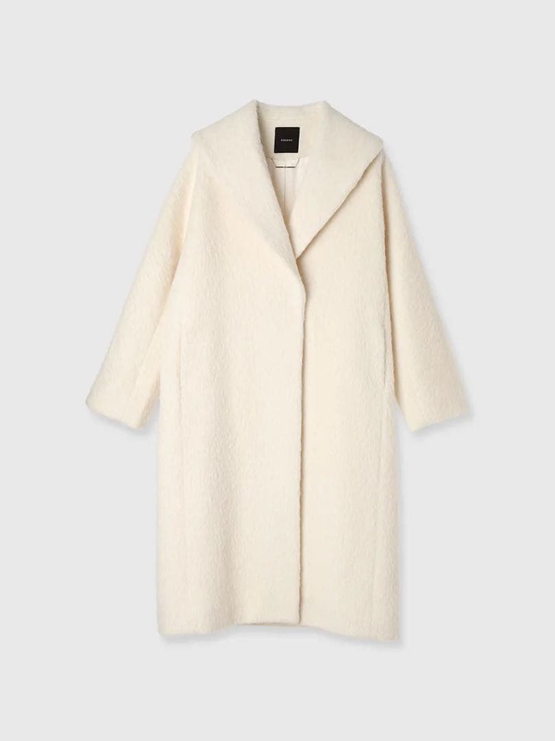 anuans アルパカウールショールカラーコート