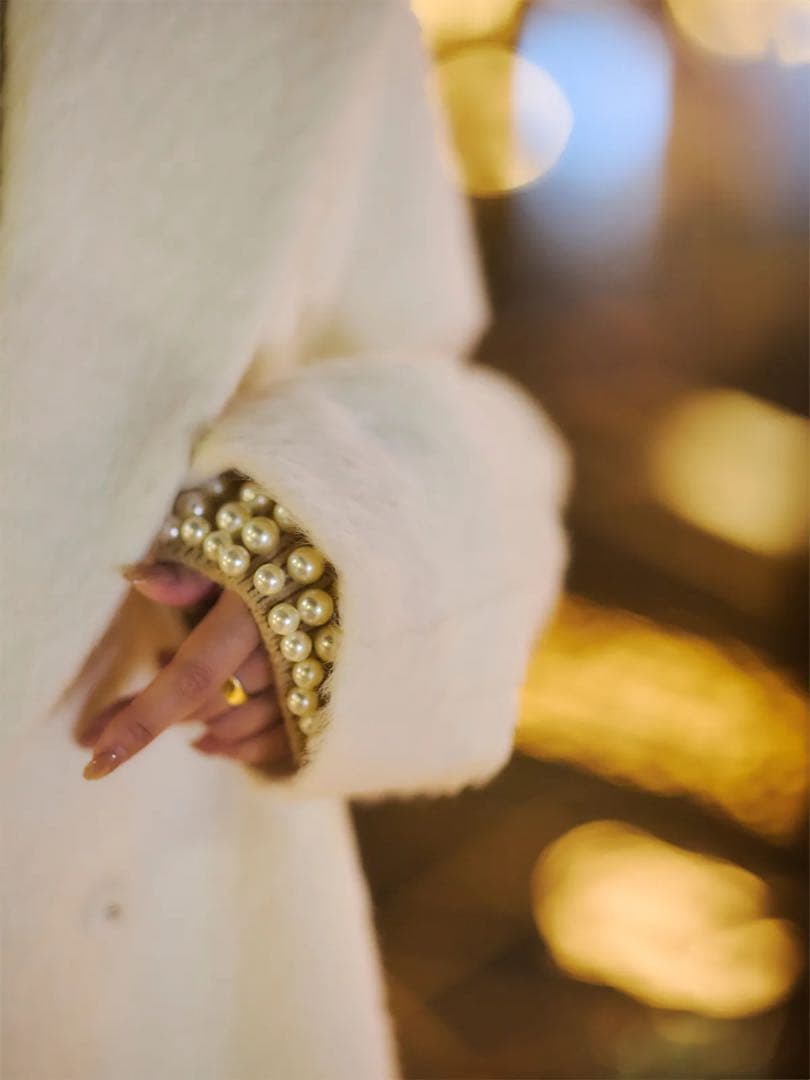 anuans アルパカウールショールカラーコート