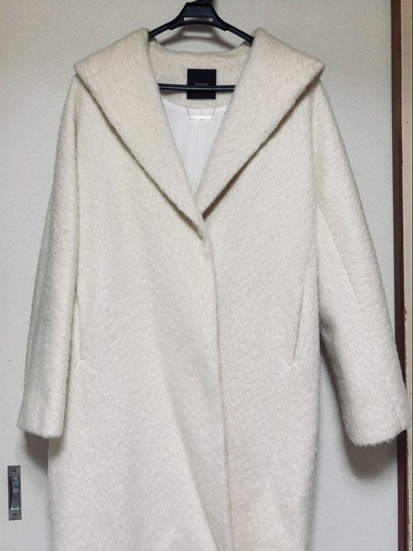 anuans アルパカウールショールカラーコート