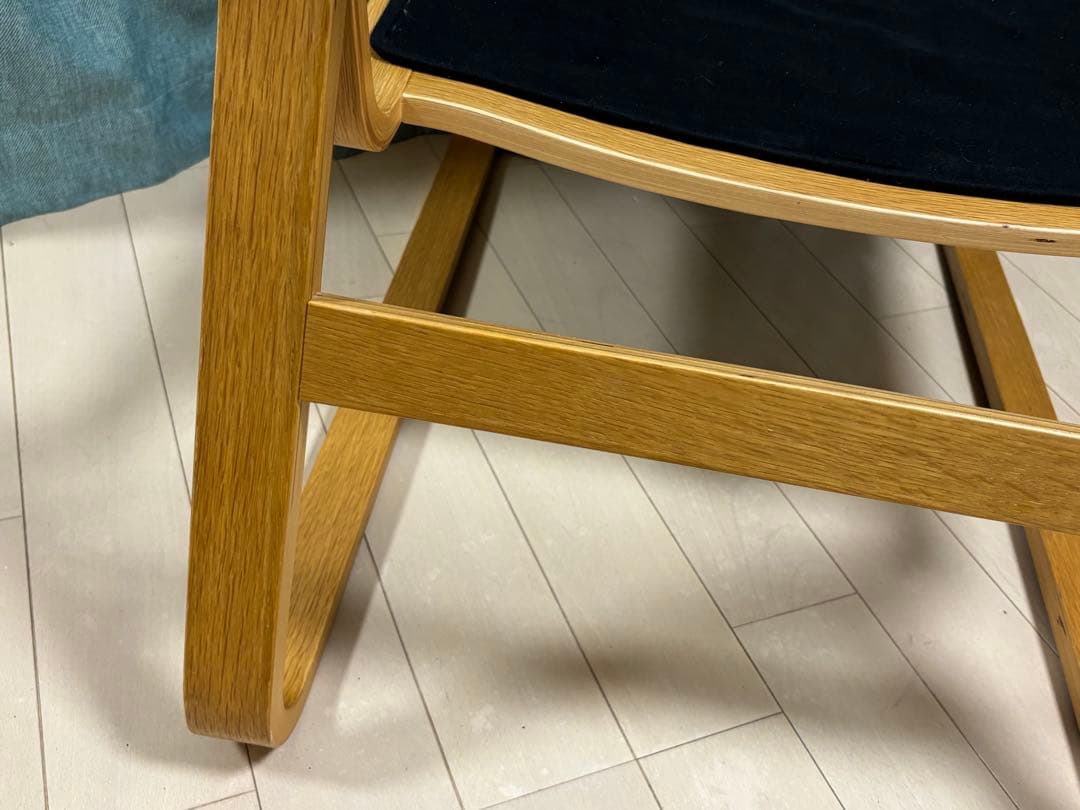 傷あり 無印良品 リビングでもダイニングでもつかえるソファチェア・オーク材