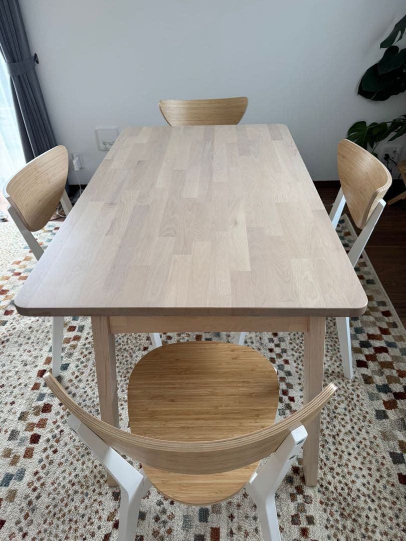 【東京都内 直接引取】木製ダイニングテーブル＆チェア4脚セット IKEA
