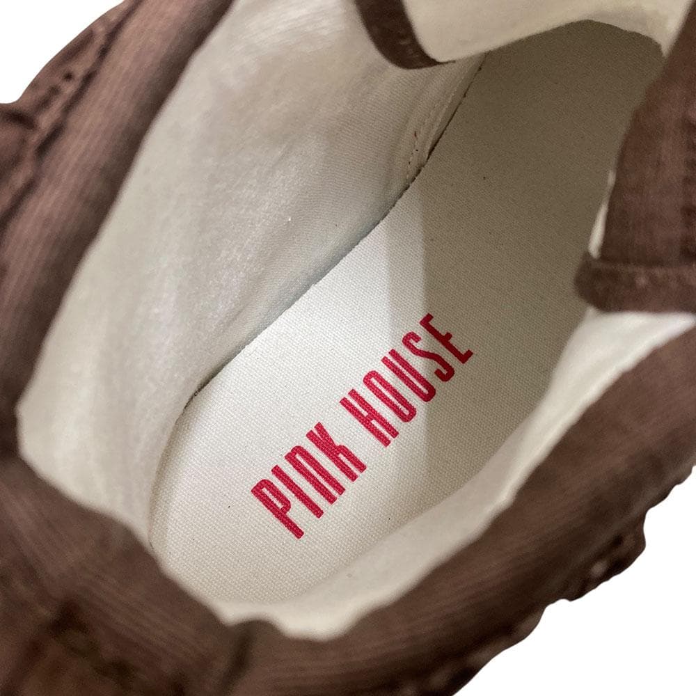 新品 PINK HOUSE ピンクハウス フリル ハイカットスニーカー 茶 L