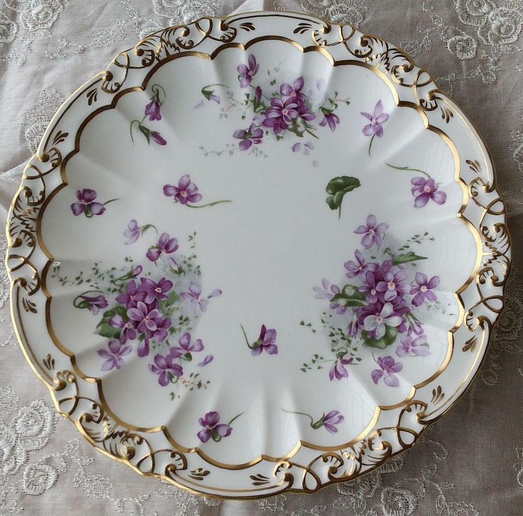 ハマースレイ ビクトリアンバイオレット 21cm デザートプレート