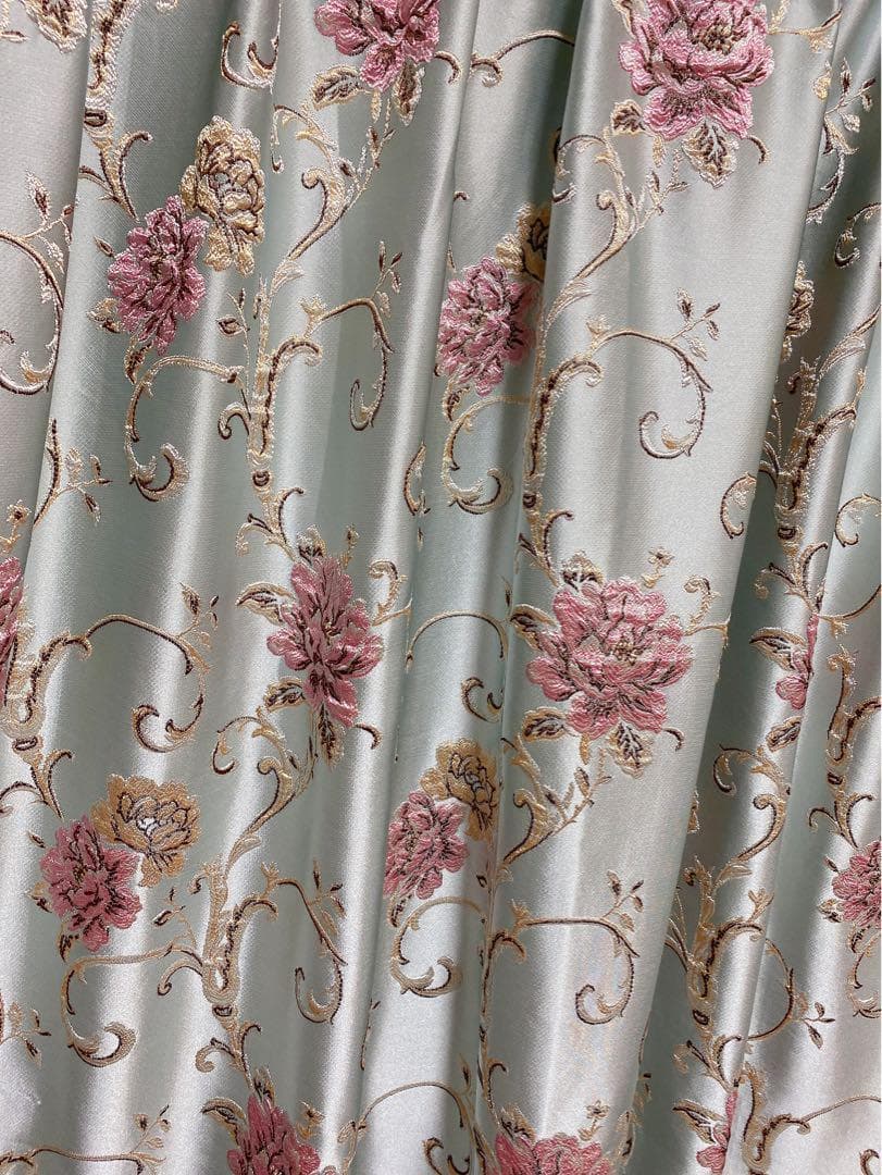 【セール】ヨーロピアン 2倍ヒダ おしゃれ 北欧 花柄 高級オーダーカーテン