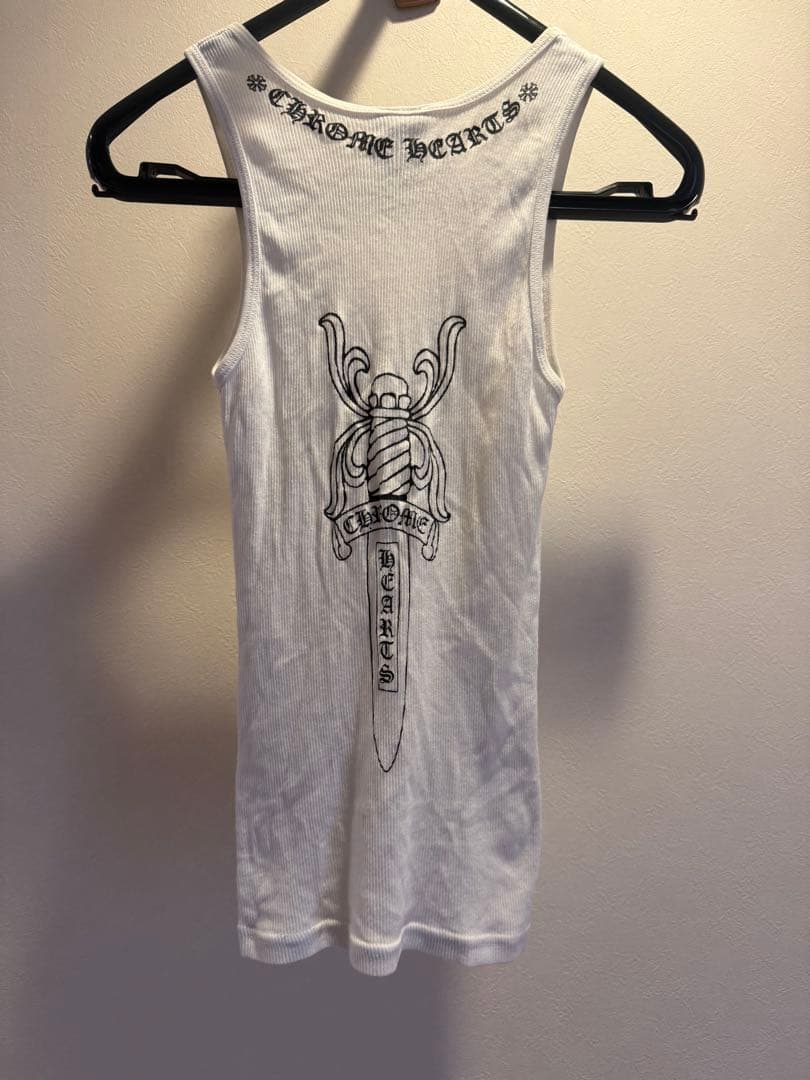 Chrome Hearts ホワイト　タンクトップ　クロムハーツ　ダガー　クロス