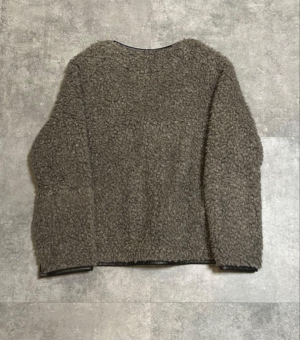 ●最終価格●La Favola（ラファーボラ）ボアフリースカーディガン グレー1