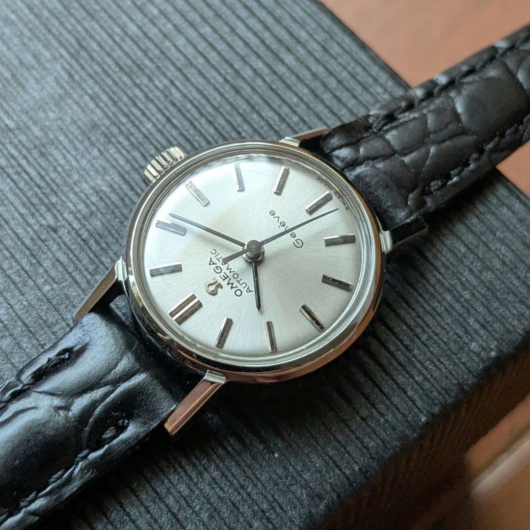 オメガ ジュネーブ 自動巻き レディース ラウンド 秒針付き オーバーホール済み