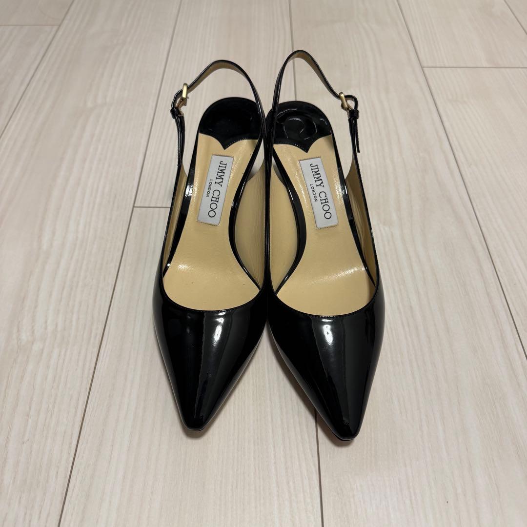 JIMMY CHOO ブラック スリングバック ハイヒール